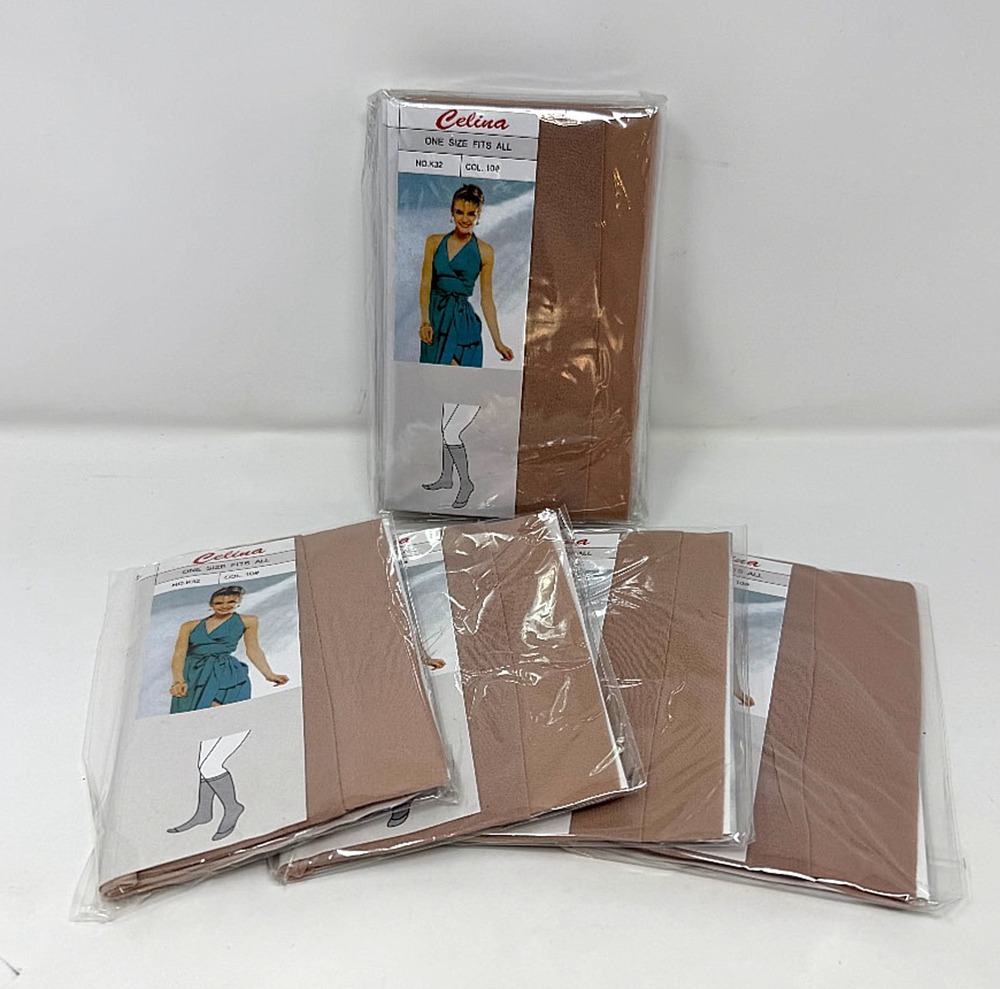 Lot 10 Vintage Celina K32 Sheer Pantyhose Tan Color 10 One Size NOS
